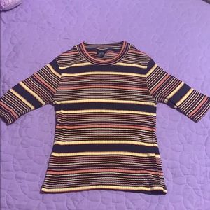 TOPSHOP Striped Fitted Top